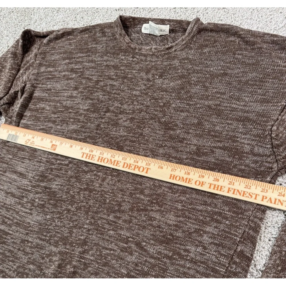 Banana Republic Vintage Linen Blend Crewneck Pullover Sweater Brown XL